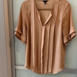 Ann Taylor Blush Pleated Blouse